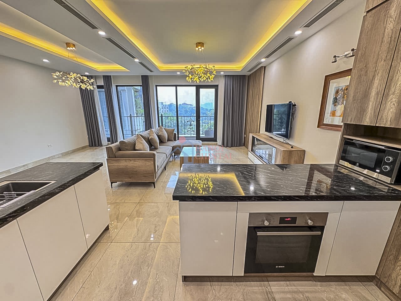 タイホー区、To Ngoc Van Streetにある豪華な2ベッドルームアパートメント – 180m²、2階